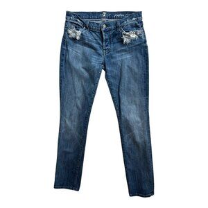 7 For All Mankind Josefina Skinny Boyfriend Jeans Medium Wash Jeans Size 27